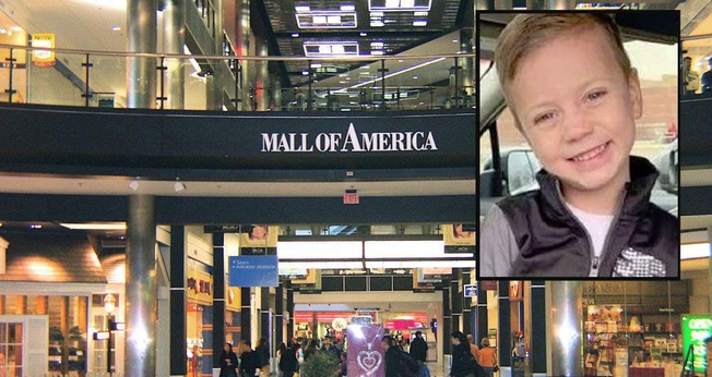 Landen Hoffmann foi lançado do terceiro andar do shopping America Mall, em Minnesota, nos EUA. (Foto: TV2)