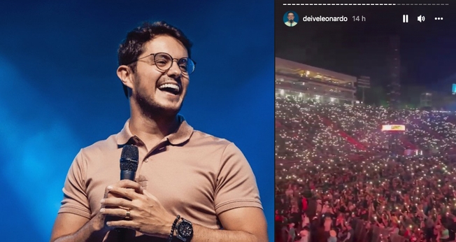 O evangelista pregou a mais de 50 mil pessoas em Barretos. (Foto: Instagram/Deive Leonardo)