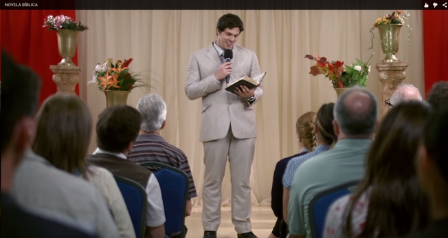 Com o  tema 'Novela Bíblica', o vídeo cria um contexto em que evangélicos não querem mais ler a Bíblia por causa das novelas e séries que contam histórias bíblicas.