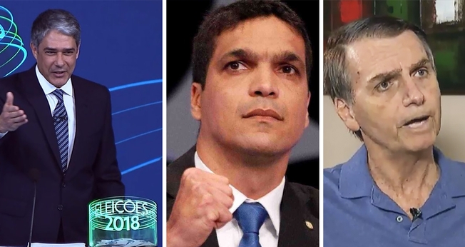 Em paralelo ao debate entre presidenciáveis na Globo, a rede Record exibiu uma entrevista gravada com Jair Bolsonaro, na casa do candidato; Cabo Daciolo não chegou a ser convidado pela organização do debate. (Foto: Reprodução/Guiame)