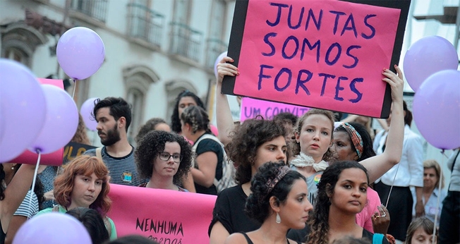 "Mulheres em protesto feminista no Rio de Janeiro". (Foto: Fernando Frazão/Agência Brasil)