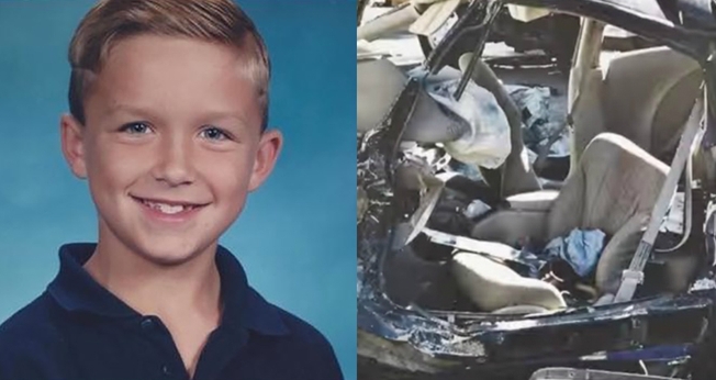 Landon Whitley, aos 8 anos, sofreu um acidente junto com seus pais quando voltavam da igreja. (Foto: Arquivo Pessoal)