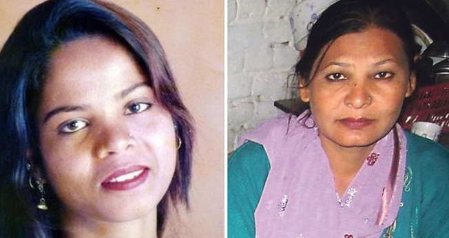 Depois que Asia Bibi (esquerda) foi liberada do Paquistão, Shagufta Kausar (direita) foi colocada em sua cela. (Foto: Reprodução)
