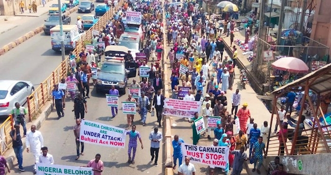 5 milhões de cristãos marcham em 28 dos 36 estados da nigerianos. (Foto: Reprodução / CAN).