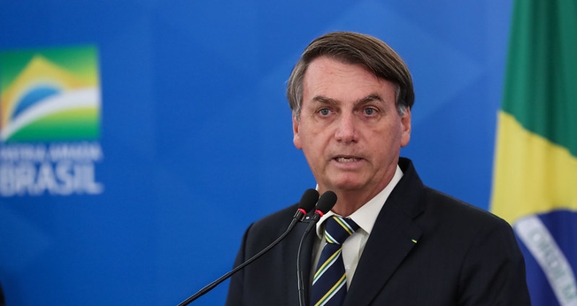 Presidente Jair Bolsonaro durante coletiva de imprensa em Brasília. (Foto: Marcos Corrêa/PR)
