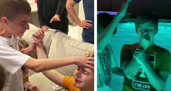 Landon ora e batiza o melhor amigo em culto doméstico. (Foto: Reprodução / GOD TV)