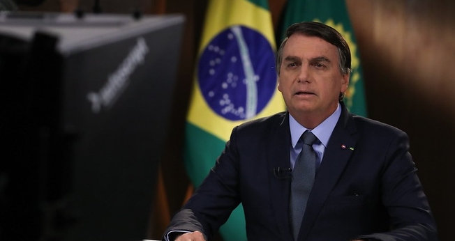 Presidente da República Jair Bolsonaro, durante gravação de discurso para a 75ª Assembleia Geral da ONU. (Foto: Marcos Corrêa/PR)