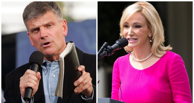 Franklin Graham e Paula White estão na primeira lista anual de 50 pessoas que defenderam e defenderam Israel. (Foto: Reprodução / Christian Messenger / The Times)