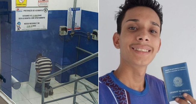 Imagem de jovem que orou ao entregar currículo comoveu as redes sociais. (Foto: Razões Para Acreditar)