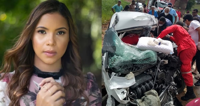 A cantora Amanda Wanessa sofreu grave acidente na última segunda-feira (4). (Imagem: Notícias em Foco)