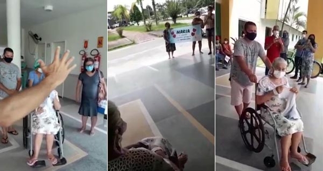 Idosa de 73 anos recebe alta de hospital no AC após 11 dias internada com Covid-19. (Foto: Montagem do Guiame/Arquivo pessoal)