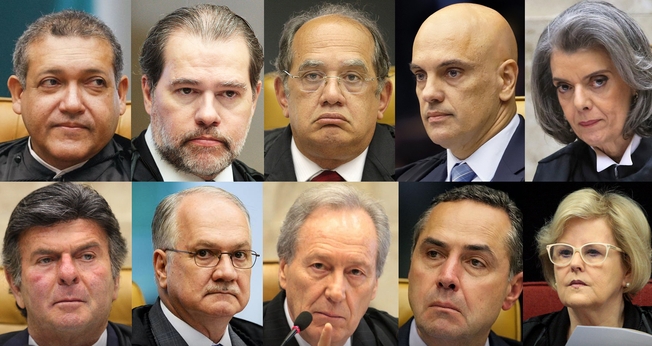Composição de ministros do Supremo Tribunal Federal. (Foto: Montagem/Guiame)