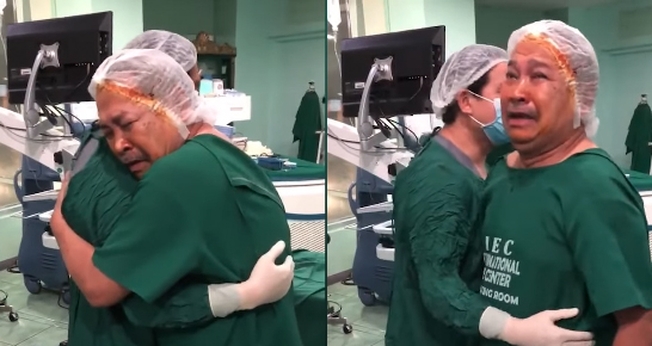 Idoso de 65 anos se emocionou e glorificou a Deus quando voltou a enxergar. (Foto: YouTube/Newsflare)