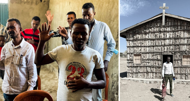 Convertidos ao Cristianismo e pequena igreja plantada em comunidade muçulmana. (Foto: Reprodução / New Covenant Missions)
