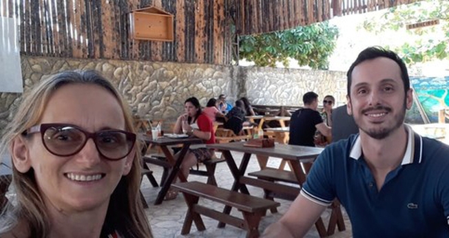 Dormitília Lopes visitou o filho Andrade Santana, na Bahia, no final de 2019. (Foto: Arquivo pessoal)