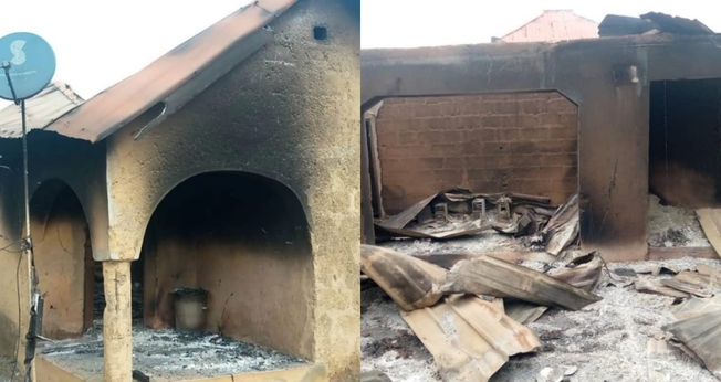 O orfanato Binta foi destruído em 2 de agosto de 2021. (Foto: Pastor Bill Devlin/Facebook). 