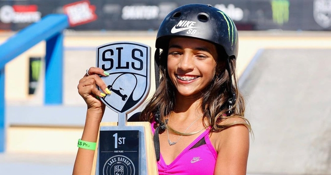 Rayssa Leal venceu a segunda etapa da SLS nos EUA. (Foto: Instagram/Rayssa Leal)