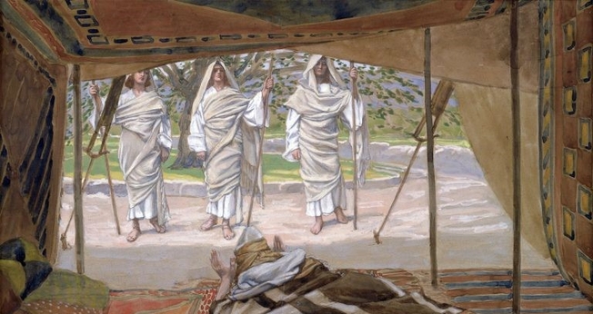 Abraão e os três anjos. (Imagem ilustrativa / James Jacques Joseph Tissot / Domínio Público)