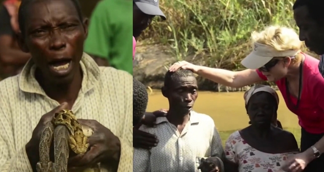  Nachuha e sua esposa Albertina aceitaram Jesus e foram batizados por Heidi Baker. (Foto: Reprodução Iris Global). 