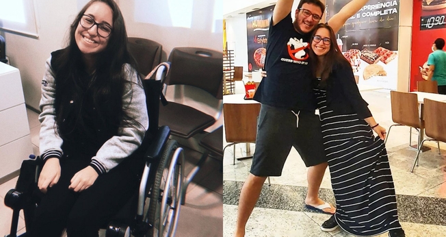 Rebeca Marques não andava há mais de 3 anos. (Foto: Instagram/Rebeca Marques/Daniel Marques).