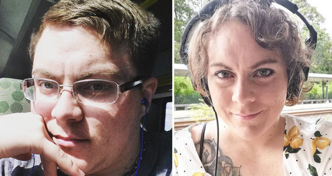Michelle fez transição de gênero, de mulher para homem; ela postou sua foto do antes e depois. (Foto Twitter @somenuancepls)