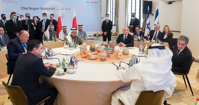 Encontro de líderes do Acordo de Abraão, em Israel, 28 de março de 2022. (Foto: Reprodução/Facebook Yair Lapid)