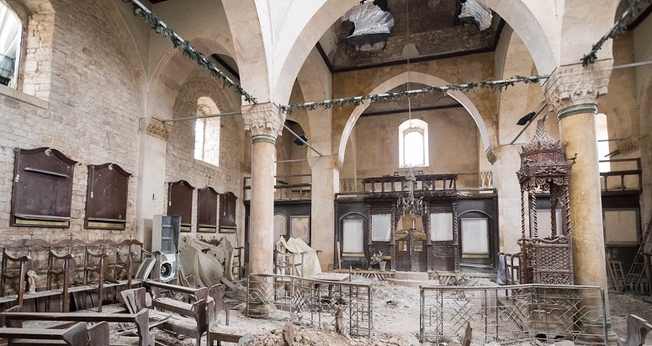 Uma igreja ortodoxa danificada em Aleppo, na Síria. (Foto: Imagem ilustrativa/Open Doors).