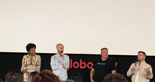 A equipe de “The Chosen” esteve em São Paulo, promovendo a série cristã. (Foto: Camila Mota).