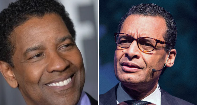 Denzel Washington e Pr. A.R. Bernard, homenageado no Museu da Bíblia. (Foto: Erik Pendzich/​Shutterstock/AR Bernard)