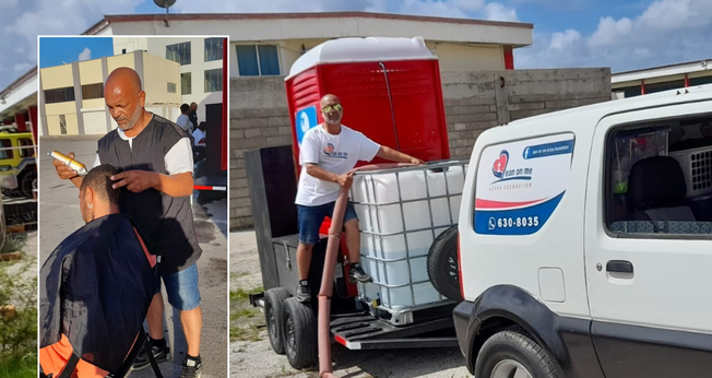 Francis Lacle acoplou um banheiro químico em seu carro e sai pelas ruas de Aruba para servir os sem-teto. (Arquivo pessoal)