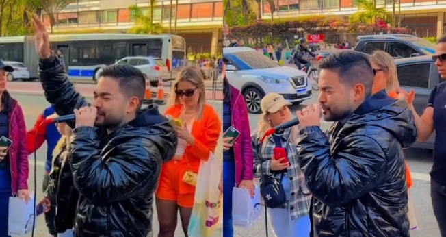  Yudi louvou e pregou sobre o amor de Deus na Avenida Paulista. (Foto: Instagram/Yudi Tamashiro).