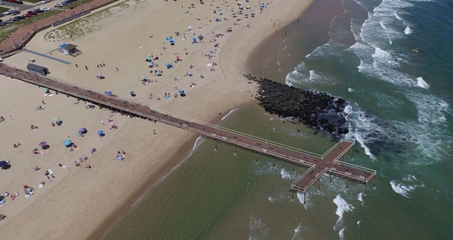 Design do píer redesenhado em Ocean Grove, apresentado pela Ocean Grove Camp Meeting Association em uma cerimônia de inauguração em julho. (Imagem: Ocean Grove Camp Meeting Association)