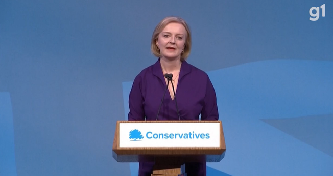 Liz Truss é eleita a nova primeira-ministra do Reino Unido. (Captura de tela/G1)