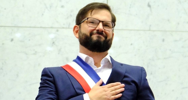 Gabriel Boric na posse da presidência do Chile. (Foto: Governo do Chile)
