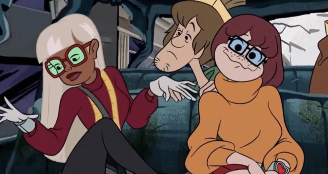 Da esquerda, Coco Diablo, Salsicha e Velma em "Trick or Treat Scooby-Doo!" (Reprodução: Animação Warner Bros.)