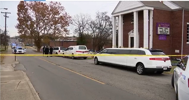 Um tiroteio ocorreu do lado de fora da Igreja News Season, enquanto realizava um funeral. (Captura de tela/WZTV)