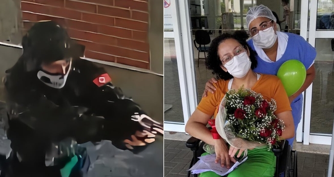 Degina de Oliveira levou 5 tiros durante o ataque. (Foto: Câmeras de segurança/Arquivo pessoal)