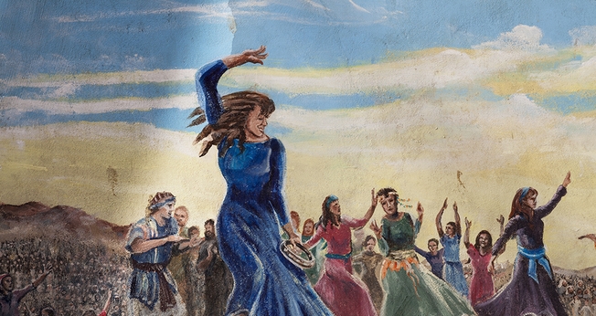 Pintura retrata Miriã dançado após atravessar o Mar Vermelho. (Imagem: Flickr/Zeevveez)