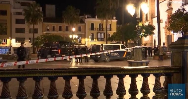 Cena do crime na Espanha. (Foto: Captura de tela/Vídeo Euronews)