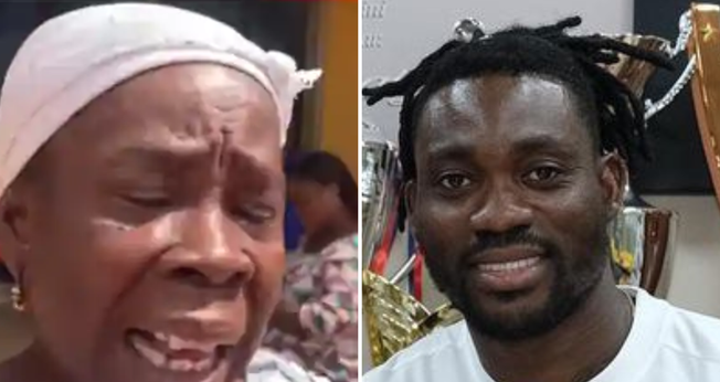 O jogador Christian Atsu e sua tia, que o criou como filho. (Foto: Instagram/Christian Atsu)