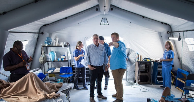 O hospital será implantado ainda neste final de semana, com 52 leitos. (Foto: Samaritan’s Purse).