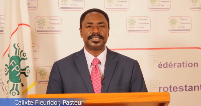 Calixte Fleuridor, presidente da Federação Protestante do Haiti. (Captura de tela/Facebook/Federation Protestante d'Haiti)