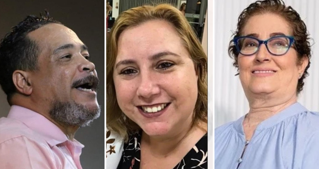 Sergio Melo, Grace Andrade e Sara Nemer sobreviveram à Covid-19. (Fotos: Facebook Sergio Melo/Arquivo pessoal Grace Andrade/Captura de tela/YouTube Comunidade Ágape)