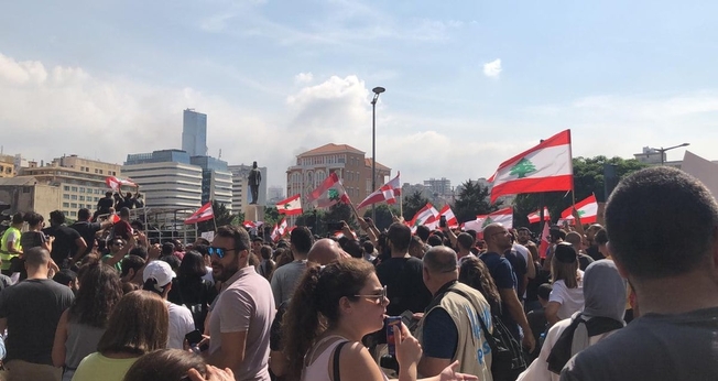Protestos em Beirute, capital do Líbano. (Foto: Wikimedia/Creative Commons)