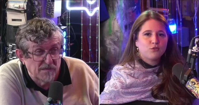 Pastor Luiz Sayão e Aline Blochtein Szewkies. (Foto: Captura de tela/YouTube Cortes do Inteligência)