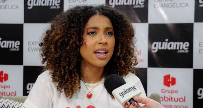 Gabriela Gomes na Expoevangélica 2023. (Foto: Reprodução/Guiame).