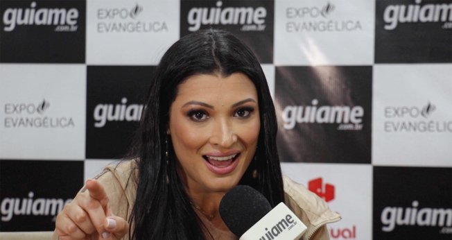 Raquel Santiago na Expoevangélica 2023. (Foto: Reprodução/Guiame).
