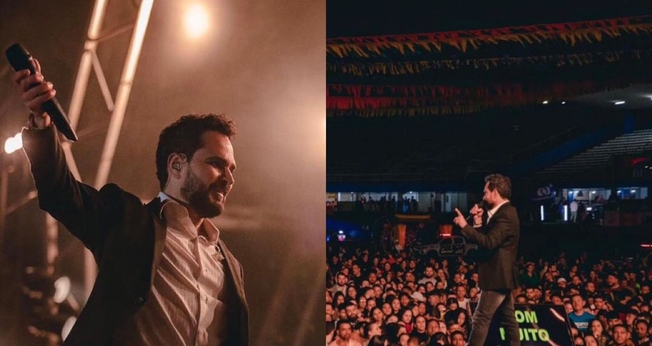 Luciano Camargo em primeiro show gospel na cidade de Anápolis. (Foto: Reprodução/Instagram/Prefeitura de Anápolis)