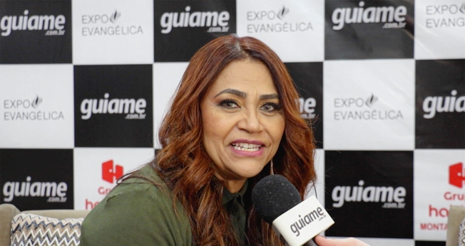Raquel Mello na Expoevangélica 2023. (Foto: Reprodução/Guiame).