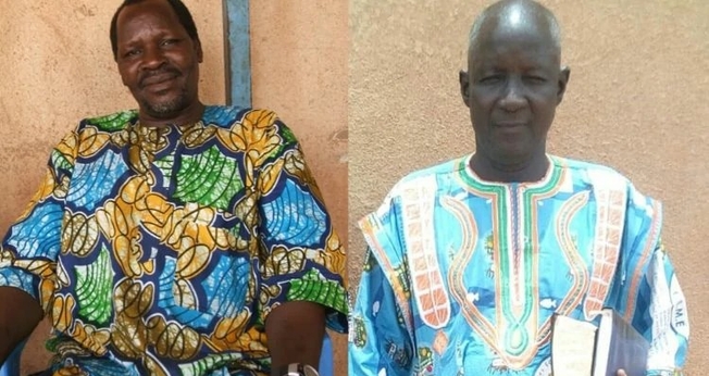 Diácono Lankoandé (à esquerda) e pastor Omar Tindano (à direita), mortos por terroristas em Burkina Faso, em 2020. (Foto: Portas Abertas)